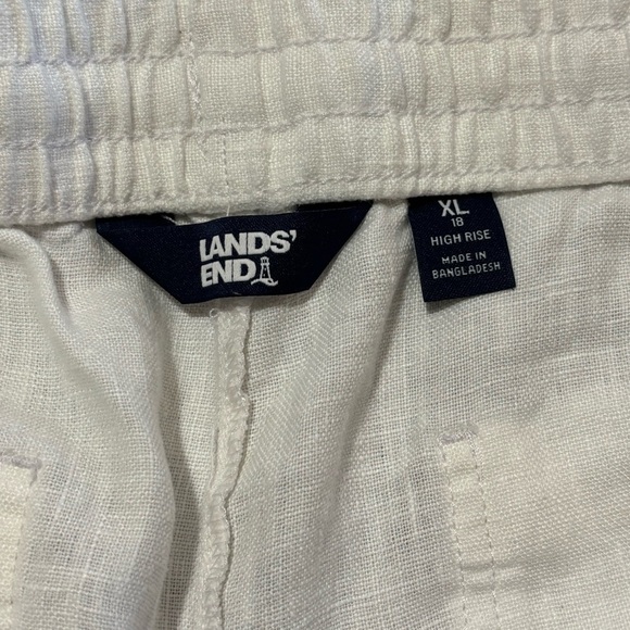 Land’s End White Linen Wide-Leg Pants size XL - Picture 3 of 8